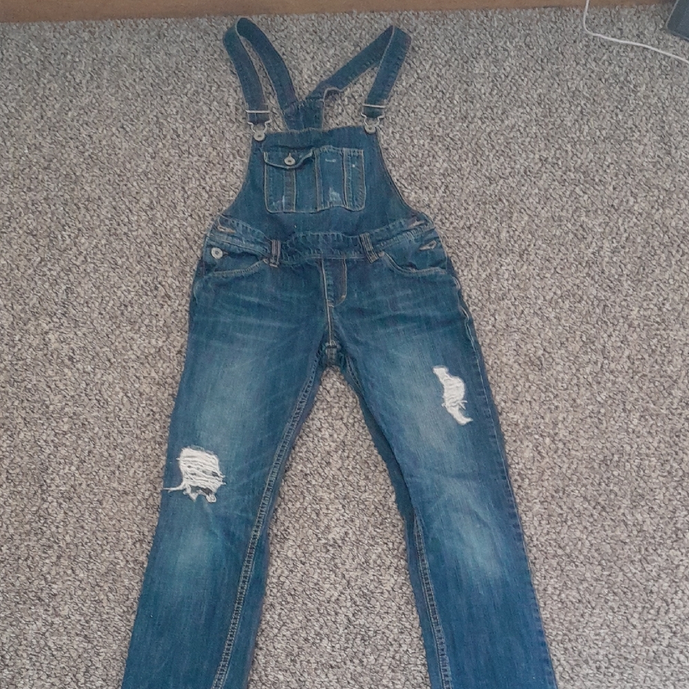 Levi's Blue Distressed Denim Kids Overalls